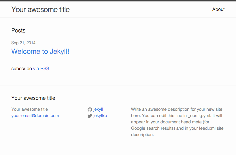 jekyll default page